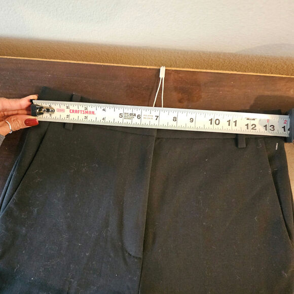 NWT Tibi Women's Black Flat Front Slacks Size 2 - Picture 3 of 7